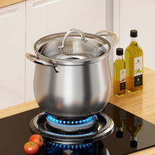 不锈钢带盖汤锅多功能煮面蒸菜锅家用炖汤锅商用餐厅烹饪锅煲汤