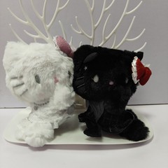 5インチ天使悪魔猫小ストラップぬいぐるみバッグ鍵掛け少女心プレゼント