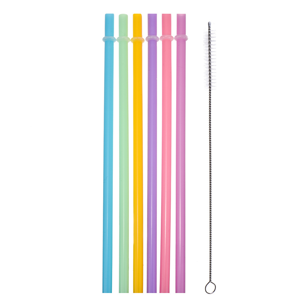 Nueva paja de plástico desechable color sólido paja de polvo de plata endurecida paja creativa paja de fiesta al por mayor