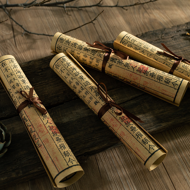 Retro Chinese Style Book Page Scroll Photography Background Jewelry Photography Props New Chinese Decorative Ornaments Retro Chinese Style Book Page Scroll Photography Background Jewelry Photography Props New Chinese Decorative Ornaments