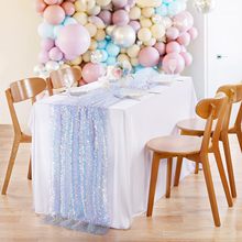 亚马逊爆款美人鱼亮片桌旗桌布婚礼海洋主题生日派对餐桌装饰桌旗