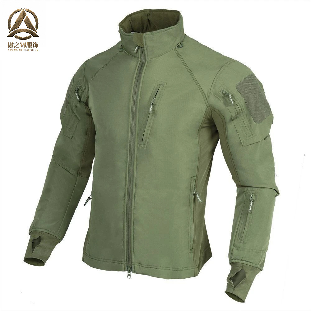 Aozhijin Uaf Windproof Jacket Wholesale In-Stock Outdoor Camouflage Softshell Jacket with Fleece Lightweight Mountaineering Jacket