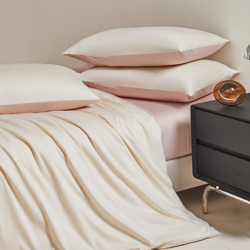 Solid color 100-count satin long-staple cotton four-piece set pure cotton bed sheet duvet cover bed sheet three-piece set 4