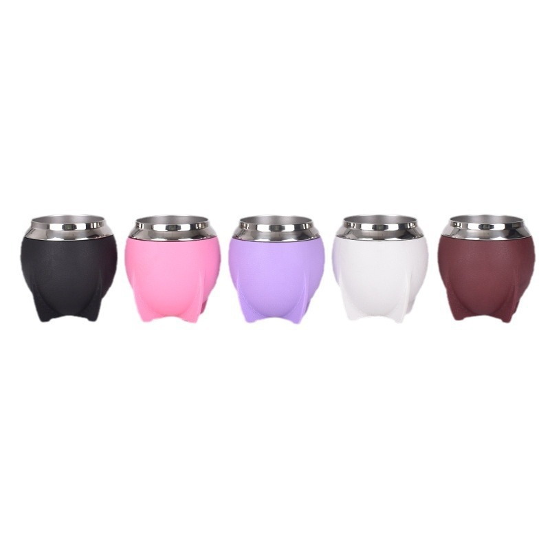Amazon nueva taza de acero inoxidable 304 taza de vacío de doble capa creativa taza de vino tinto en forma de U