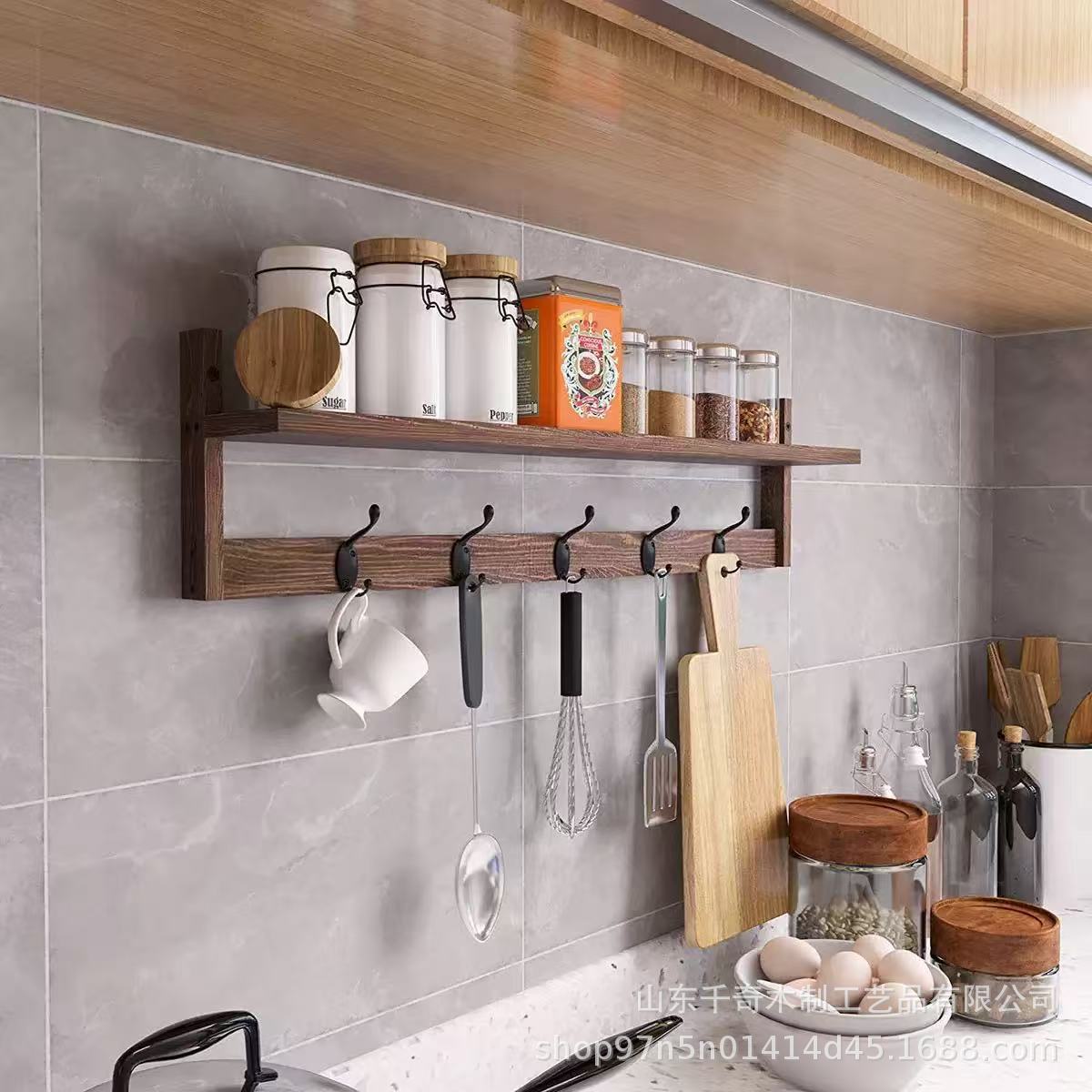 Perchas de madera, colgadores de baño de pared, estantes para artículos diversos en la pared de la sala de estar, estantes para llaves de entrada