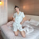 2024 New Aurora white satin women's short-sleeved shorts couple's big brand pajamas home wear one-piece delivery