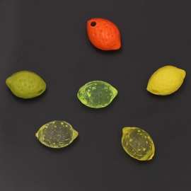 跨境仿真树脂水果柠檬立体耳钉吊坠配饰 DIY饰品配件钥匙扣挂件