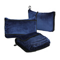随身携带方便折叠抱枕毯 多功能二合一法兰绒拉链毯 行李架便捷毯