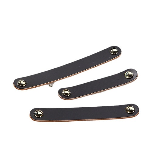Factory Direct Sale Lightweight Luxury Leather Nordic Handle Cabinet Door Drawer Pulls Leather Children Anti-Collision Calfskin