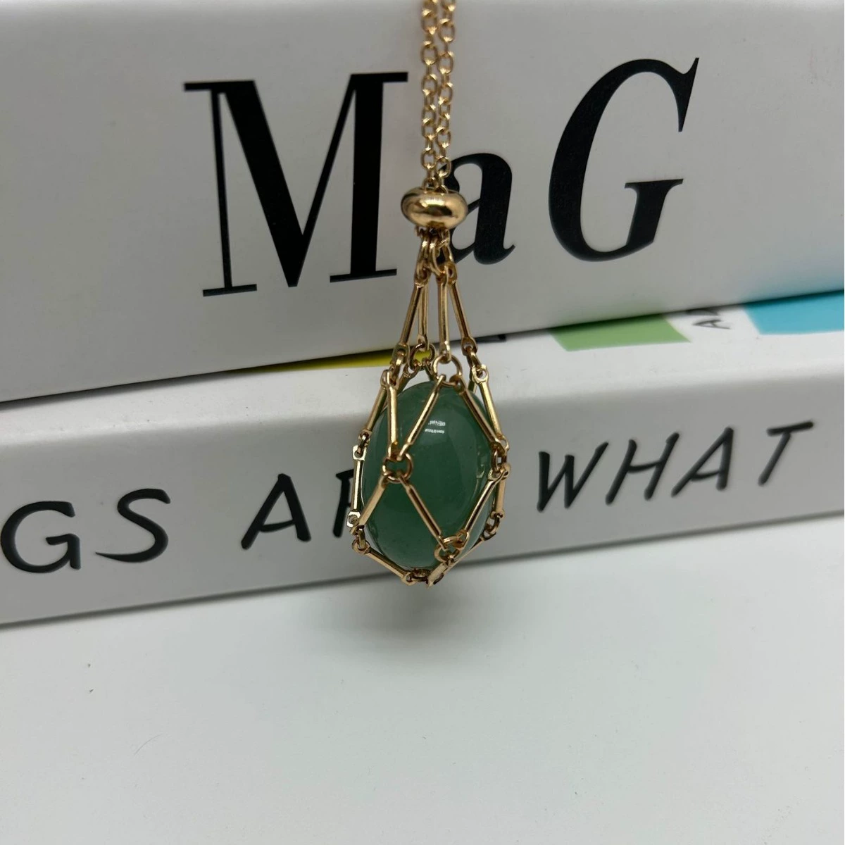 Трансграничное DIY регулируемое натуральное Хрустальное чистое карманное металлическое бамбуковое ожерелье нерегулярное необработанное каменное плетеное подвесное ювелирное изделие