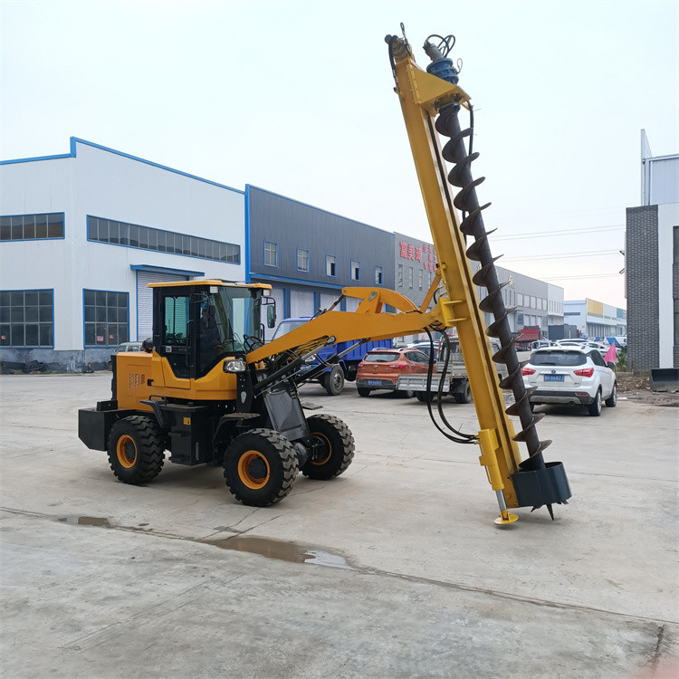3米电线杆打桩机铲车改装 段螺旋地基打桩机 自动挡电线杆打桩机
