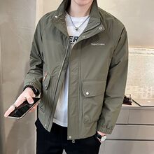 2023春秋季新款立领夹克男潮流宽松百搭工装男装青年外套上衣服