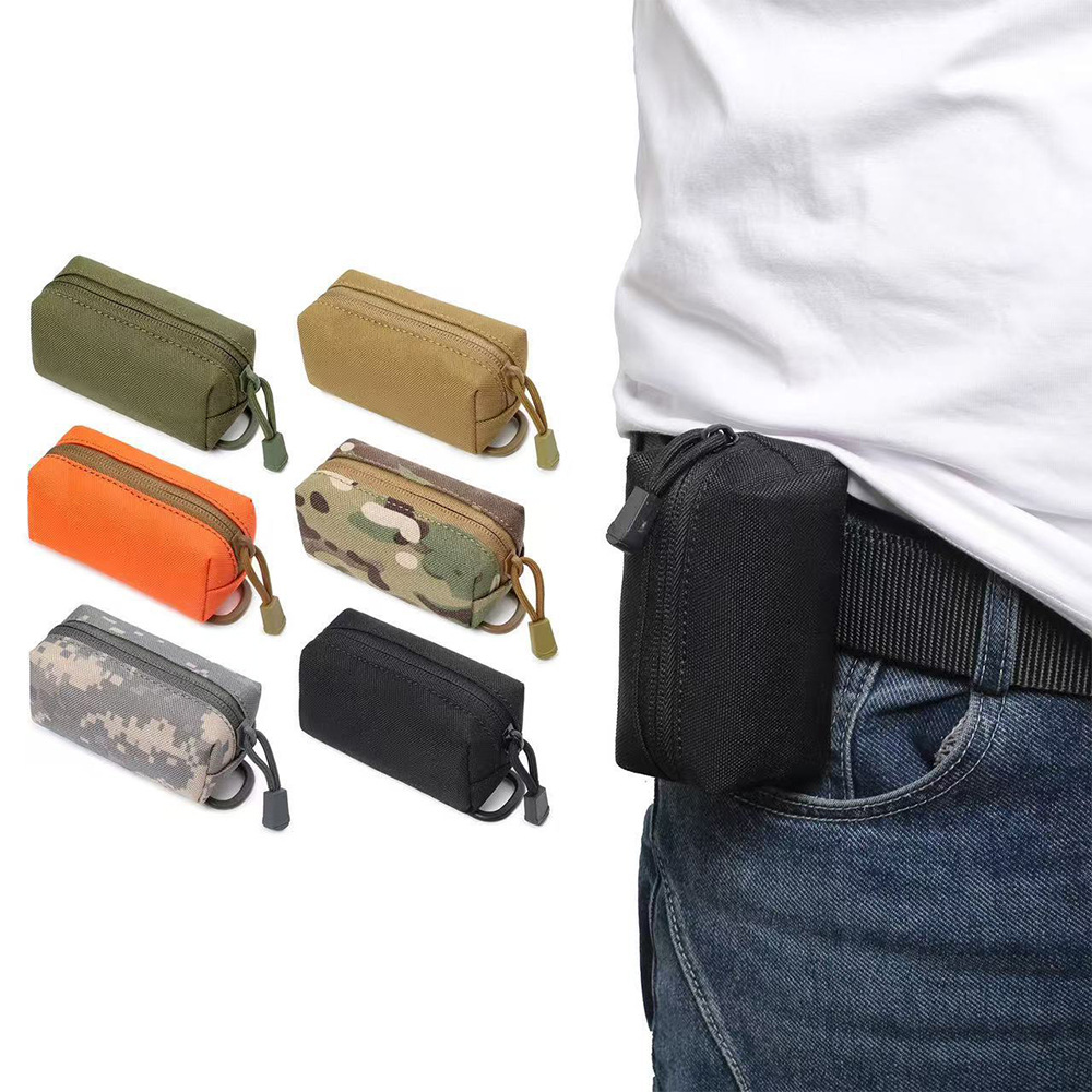 Military-Style Key Pouch, Mini Waist Bag for Hanging Miscellaneous Items, Portable Storage Waist Bag, Straight Small Coin Purse, Hand-Held Pouch