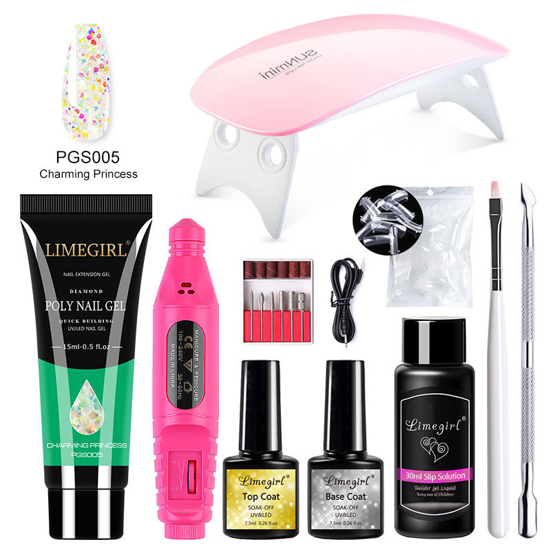 Set de Gel de Extensión Transfronterizo, Molde de Uñas sin Bandeja de Papel, Uñas de Gel de Extensión Rápida, Uñas de Extensión de Cristal para Fototerapia