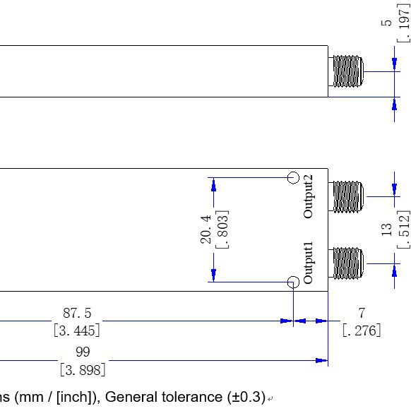 SMA头1000-18000MHz射频微带二功分宽带功率二分配器1-18G一分二
