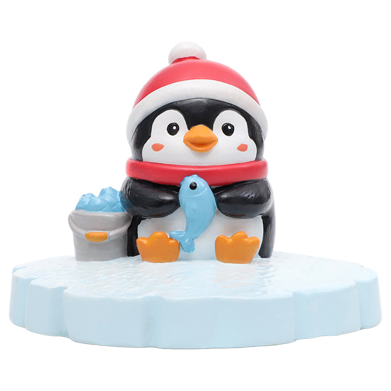 Lindo pingüino transfronterizo estanque de jardín flotante micro paisaje decoración pecera piscina dibujos animados adornos de agua flotante