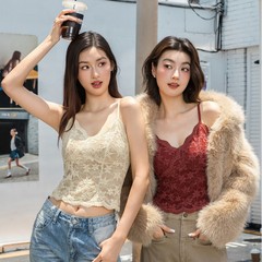 艾迪莎6099精致内搭蕾丝内衣显小显瘦聚拢百搭外穿防下垂吊带背心