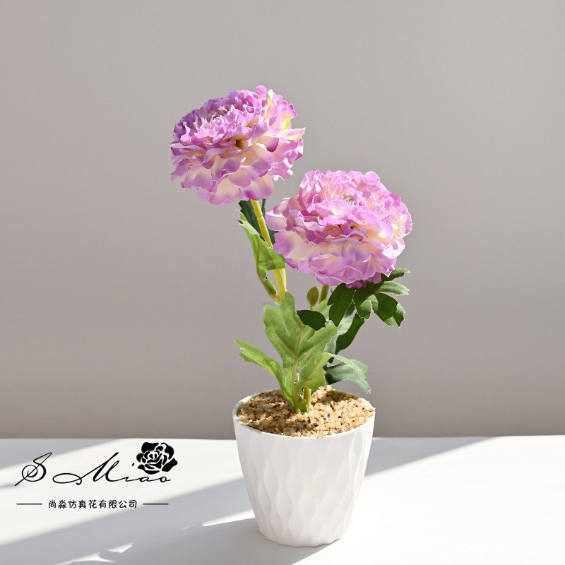 Simulación de doble camellia multicapa bonsai decoración creativa sala de estar interior decoración de estudio flor artificial bonsai image 1