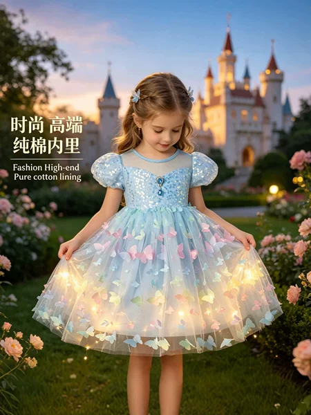 Manufacturer Wholesale Frozen Elsa Princess Dress New Style Girls' Suspender Dress Children's Puffy Skirt Summer