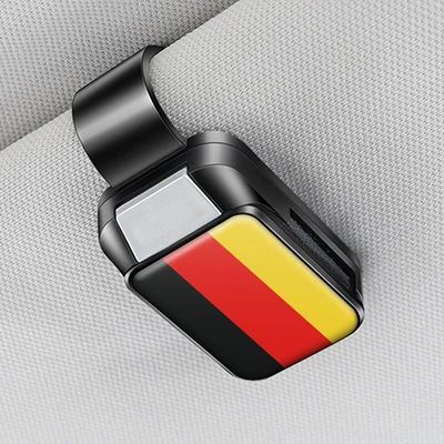 Sun Visors in the Us, Uk, Car Glasses Clip/Bill Clip - german-flag-glasses-clip-y001-mysterious-black