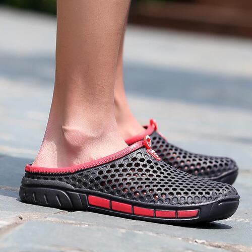 Couple's Style Men's and Women's Slipper Hole Shoes, Solid Color Foot Cover Outdoor Casual Beach Shoes, Breathable and Comfortable, Versatile