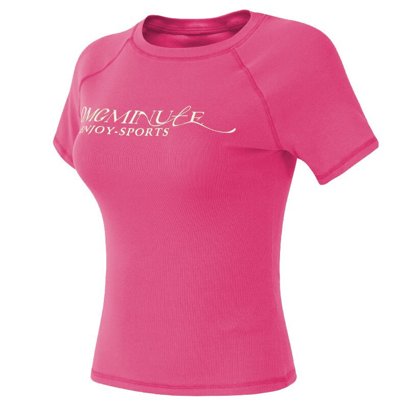 Cross-border Crewneck Alphabet Yoga Clothing Women's Summer Slim-fit Running T-shirt Professional Training Slim-fit Fitness Short-sleeve