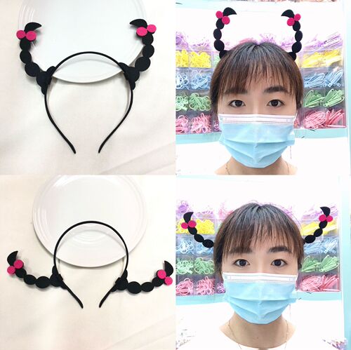 Creative Wig Braid Headband Internet Celebrity Live Stream Photo Funny Headwear Children's Cute Braided Hairband Hair Accessories
