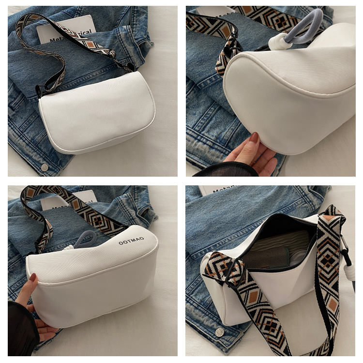 Canvas bag for women 2024 new autumn and winter versatile dumpling bag, casual and sporty wide-shoulder crossbody bag for women undefined