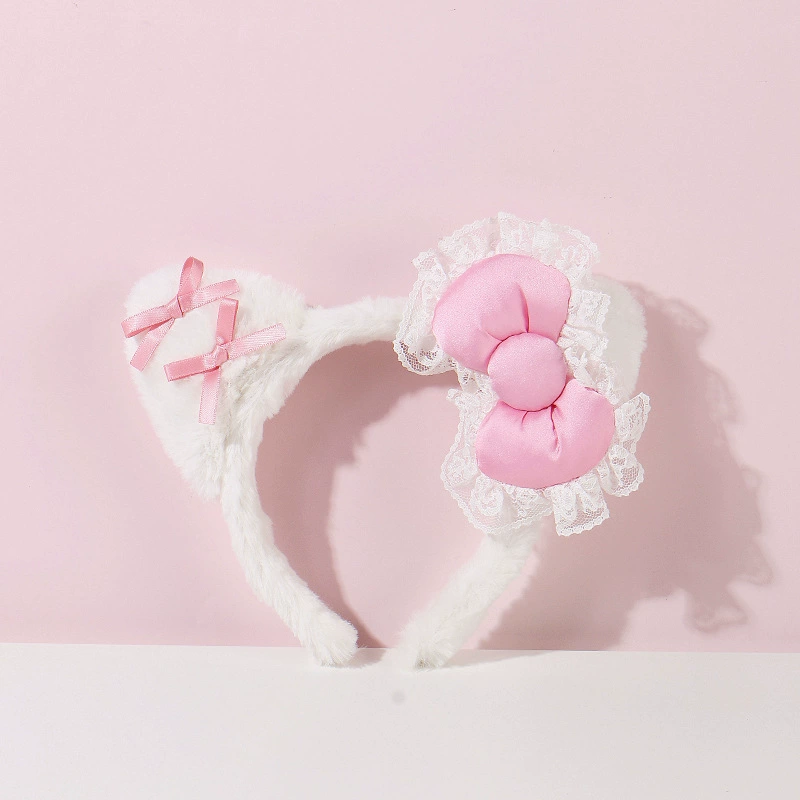 Повязка на голову (Санрио Hello Kitty) плюшевый бант, заколка в стиле лолита, милый аксессуар в кавайи стиле