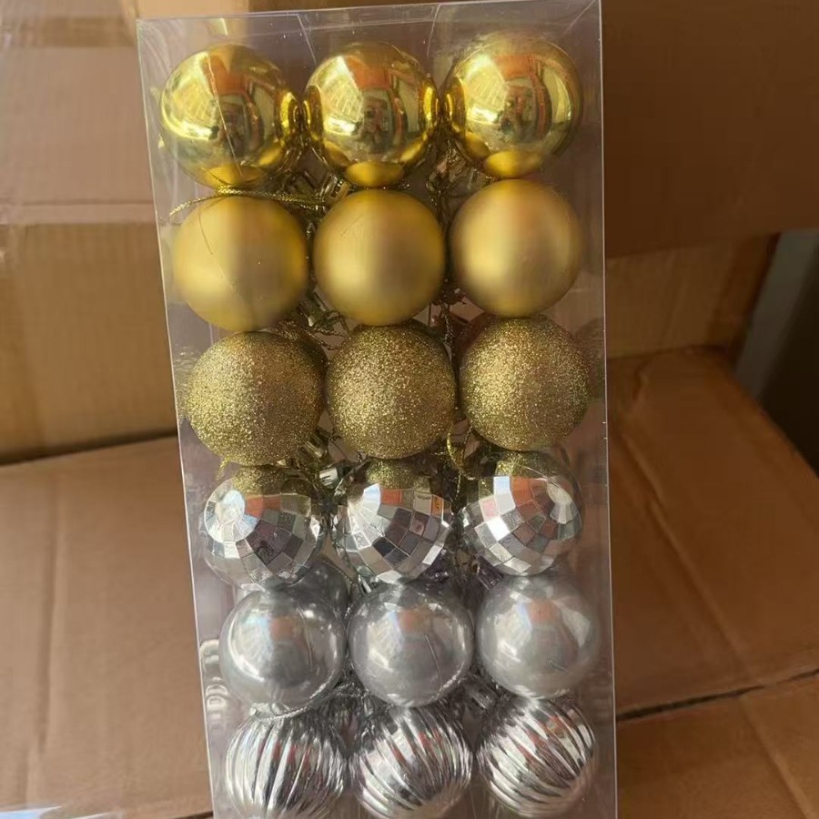 Amazon 36 bolas de Navidad traje 4cm Decoraciones de Navidad árbol de Navidad bolas decorativas bolas de forma especial