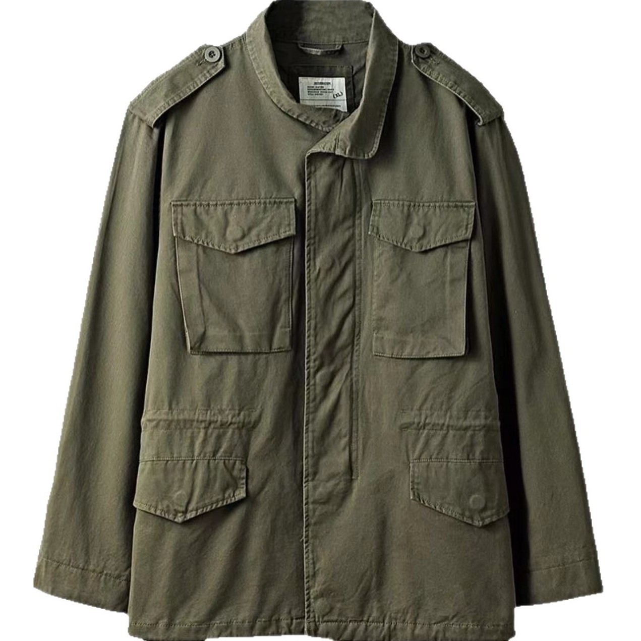 Aliexpress Independent Station Wish American Heavy Industry Retro Work Jacket Men's Long-Sleeved Loose Jacket D017