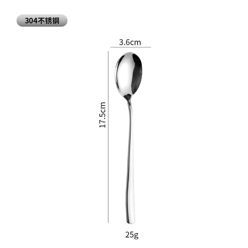 304韓国式ステンレスデザートスプーンフォークコーヒー長柄攪拌スプーン家庭用子供の食事スプーンステンレス食器|undefined