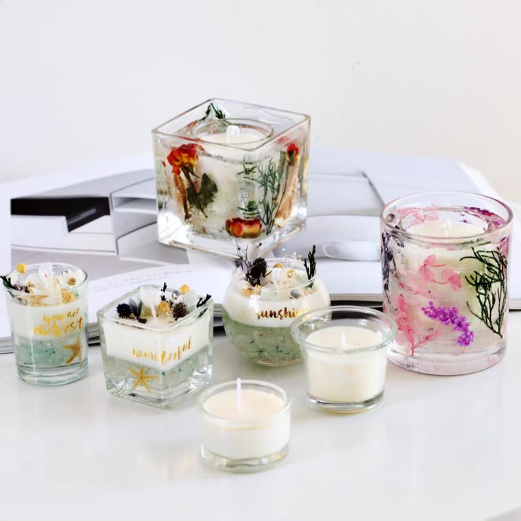 Tea wax cup candle table four -point cup glass Mongolian bun…