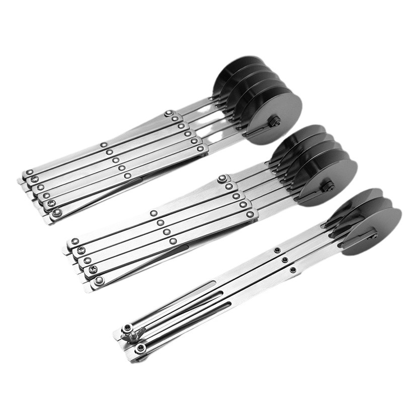 Stainless steel pizza cutter retractable multi-wheel fritters knife roller cutting knife kitchen multifunctional fritters cake cutter