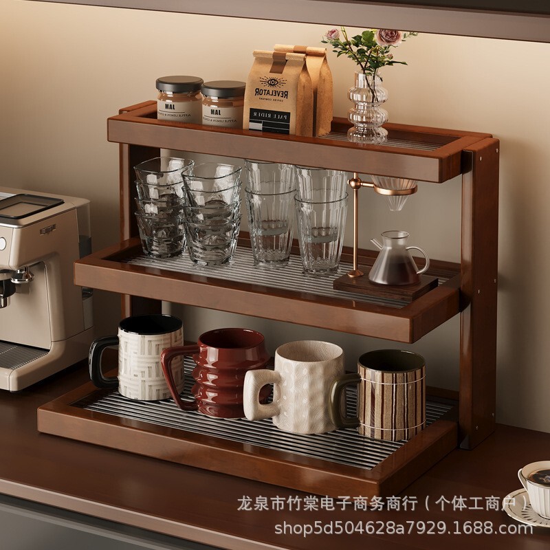 High-Quality Acrylic Multi-Layer Desktop Storage Rack Cup Holder Dining Table Countertop Tea Room Water Cup Storage Rack Display Rack
