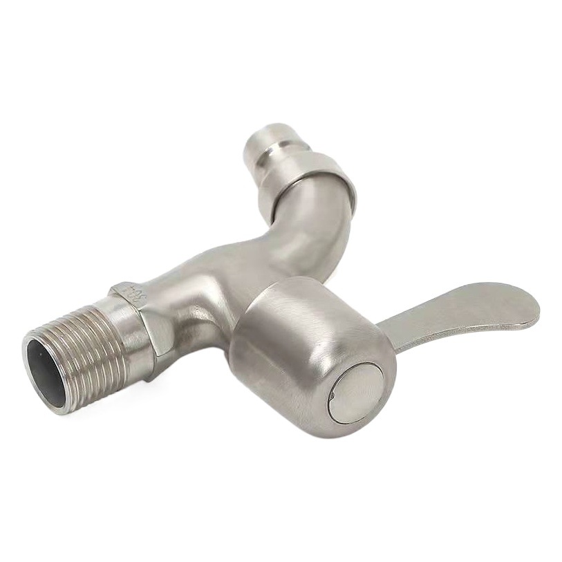 Engineering 304 stainless steel washing machine faucet balcony mop Pool 4 points pointed mouth quick Open copper core brushed faucet