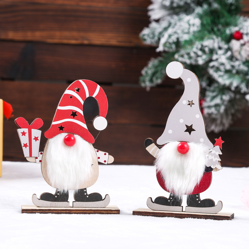 Wood Material Christmas Doll Wood Party Ornaments
