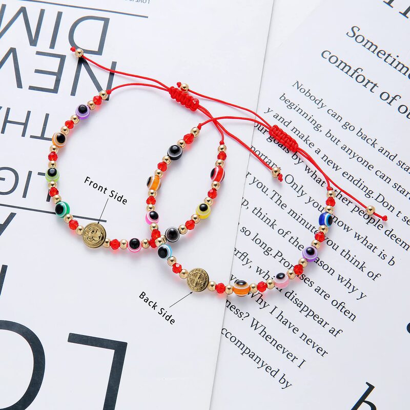 Amazon Bestseller Evil Eye Bracelet Saint Benedict Colorful Beaded Bracelet Blue Eye Manufacturer Cross
