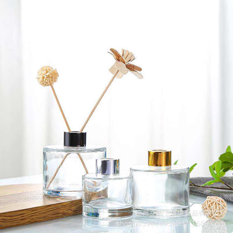 Botella cilíndrica de perfume de seda colorida botella de perfume adornos caseros transparentes 50ml 100ml botella de perfume adornos