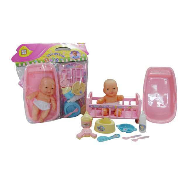 Muñecas de goma blanda de comercio exterior transfronterizo 7 pulgadas muñecas de bebé muñecas de goma blanda muñecas cama bañera juguetes para niños