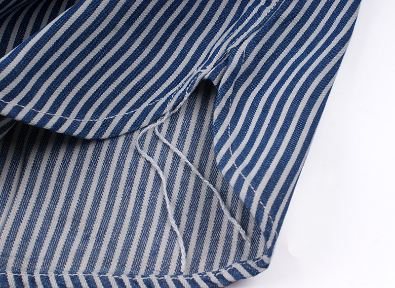 Camicia uomo stile retro americano a righe verticali_voghion.com