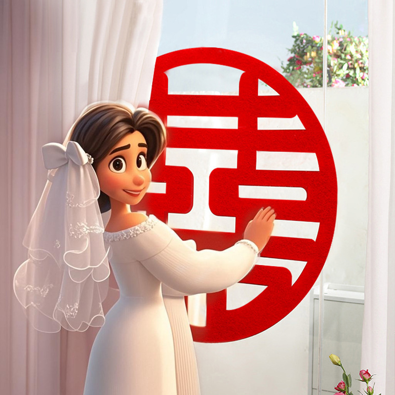 Nupcial foto rojo boda pegatinas boda habitación decoración boda suministros grandes herramientas de la boda oro rosa pegatinas de pared