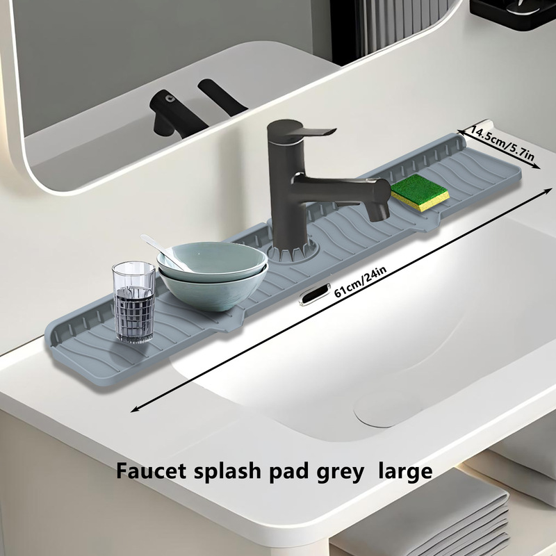 Kitchen Sink Splash-Proof Silicone Dishwashing Sink Faucet Drip Collector Tray Washbasin Counter Bathroom Water Mat Kitchen Sink Splash-Proof Silicone Dishwashing Sink Faucet Drip Collector Tray Washbasin Counter Bathroom Water Mat