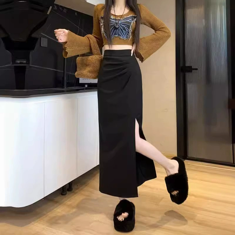 Дизайнерская ниша с высокой талией, тонкая юбка с полутелом, женская весна 2024 новая иностранная стройная юбка