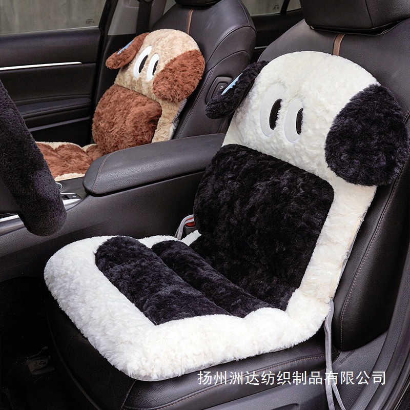 Cojín del automóvil otoño y invierno de peluche, cojín de asiento de tres personas, cojín de asiento caliente, cojín de trasero grueso para automóviles universales