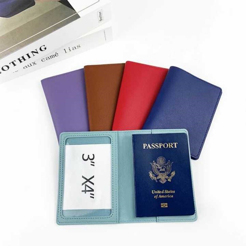 Cross-Border Hot Stamping Aircraft Luggage Tag Passport Book Pu Leather Travel Multi-Functional Passport Cover Luggage Tag Set