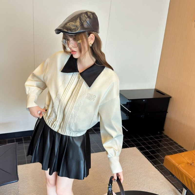 高版本【深圳南油】miu系气质时尚减龄少女风夹克芭蕾风蕾丝拼接|undefined