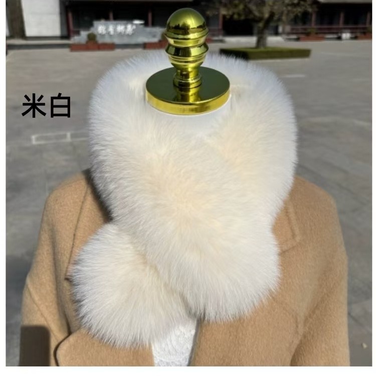 真毛狐狸毛围脖皮草狐狸毛围巾毛领围脖保暖狐狸毛领子磁扣款冬女