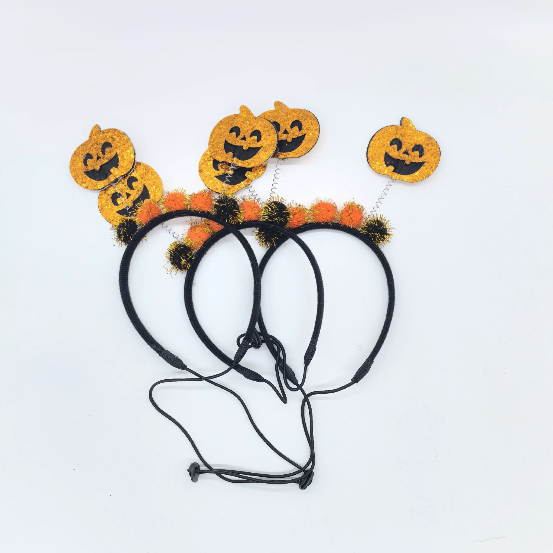 Регулируемая повязка на голову с изображением тыквы и паука на Хэллоуин, декоративный череп с большими глазами, аксессуары для праздничной вечеринки