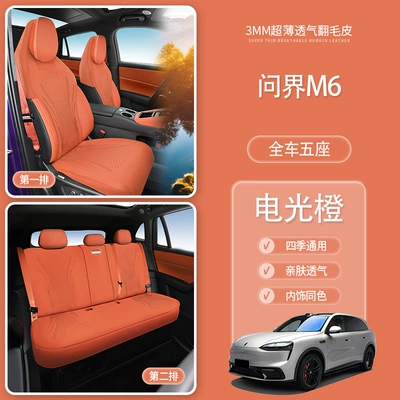 Cover Seat Cover, Modelə uyğun (Original) oturacaq örtükləri - pi-wenjie-m6-five-seats-26-models-main-leg-electric-orange-wenjie-m6
